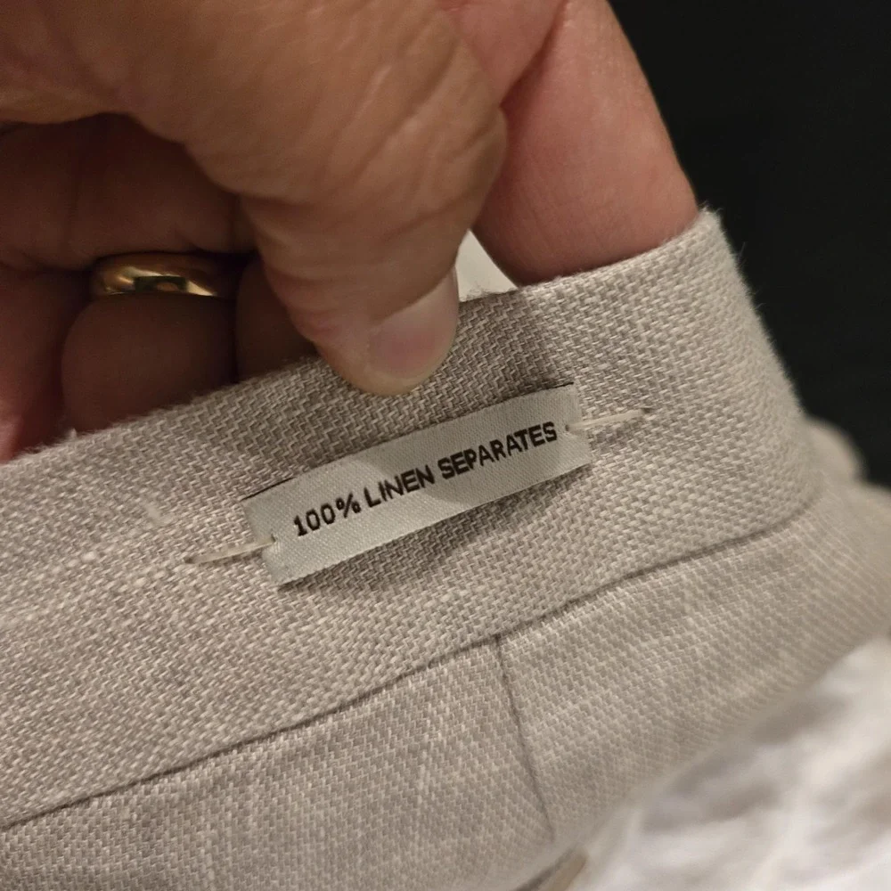 Joseph Abboud Dress Pants Mens 42x30 Beige Linen Flat Front‎ Straight Leg Summer